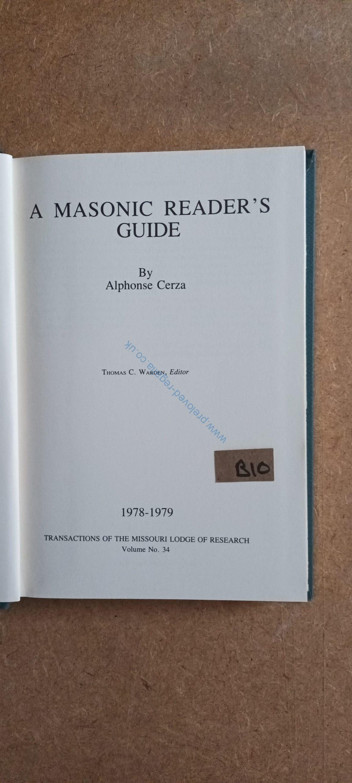 CALLING ALL COLLECTORS - a masonic reader's guide - Book - 1979 - Only £20‼️ **FREE POSTAGE AND PACKAGING**