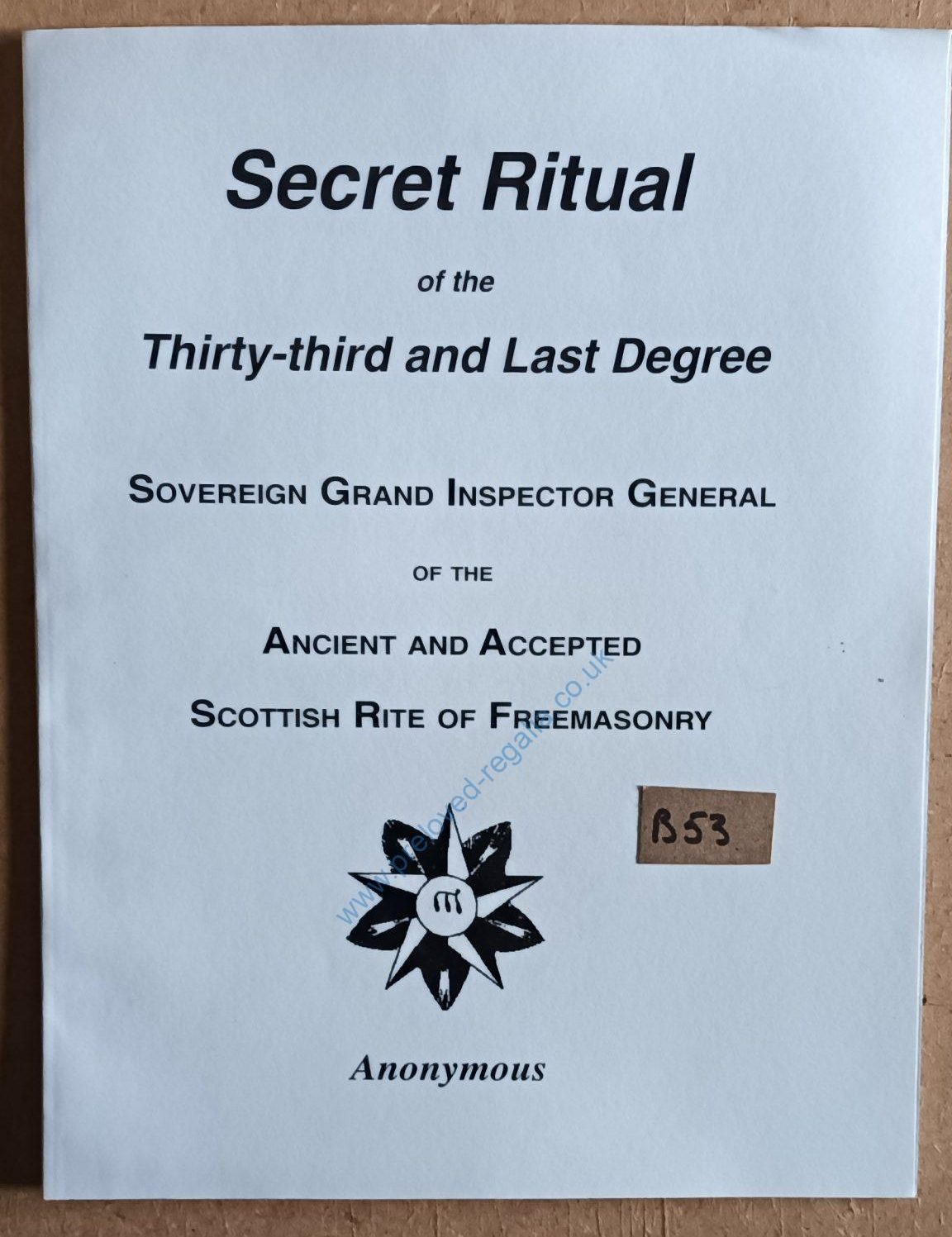 Secret Ritual of Thirty Third and Last Degree - Collectable