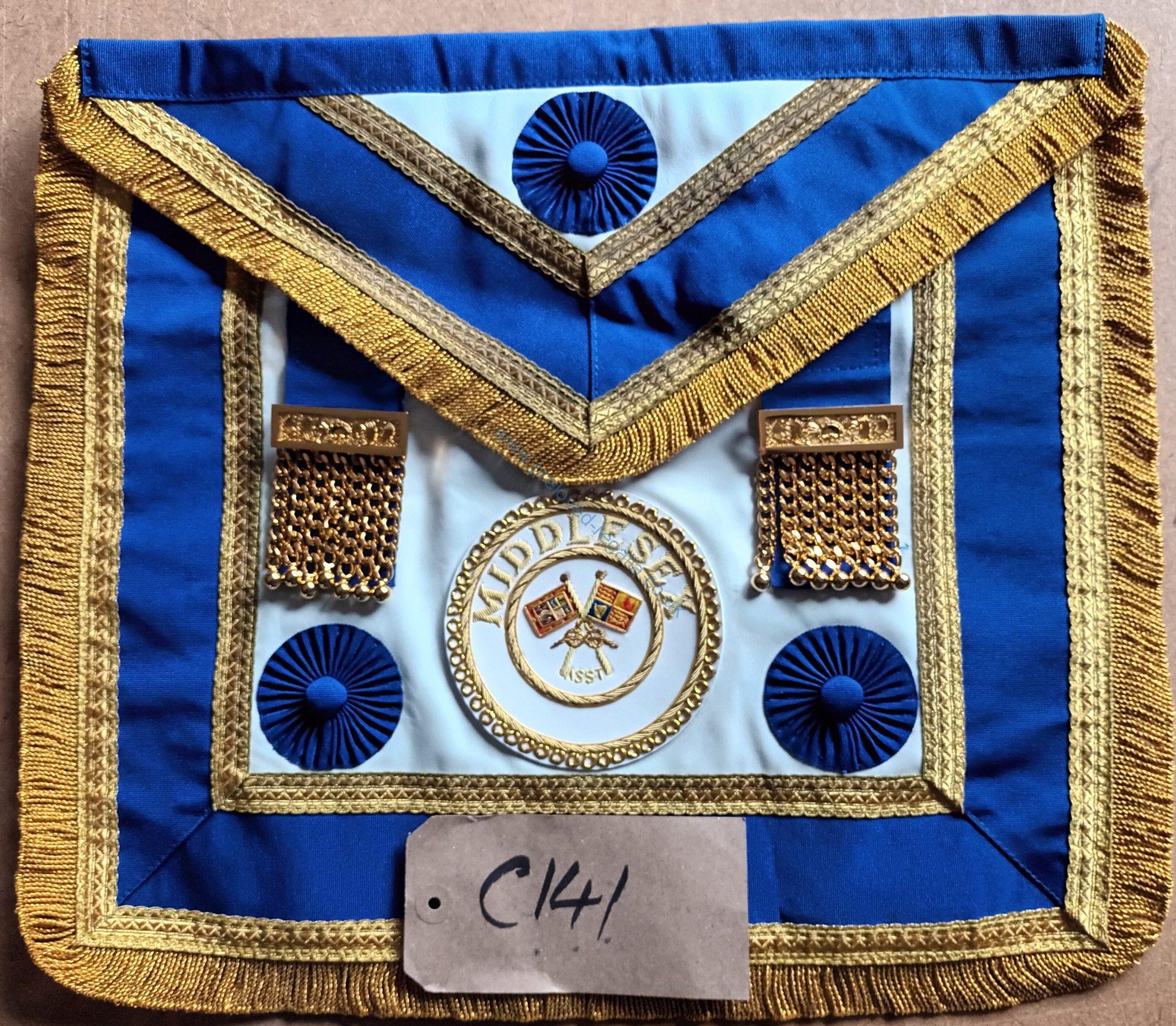 Middlesex Provincial Rank Full Dress Apron - Asst Standard Bearer **Excellent**Only £38 ❖❖FREE POSTAGE AND PACKAGING❖❖