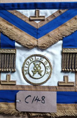 Only £30 for this Middlesex Past Provincial Deputy Grand Director of Ceremonies (DC) – Dress Apron and Badge! Free Delivery!!!