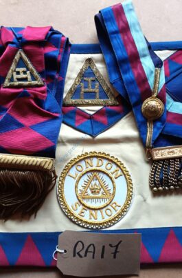 GREAT DEAL – ROYAL ARCH (RA) SLGCR (SENIOR LONDON GRAND CHAPTER RANK) APRON WITH POCKET AND BADGE + SASH + COLLARETTE