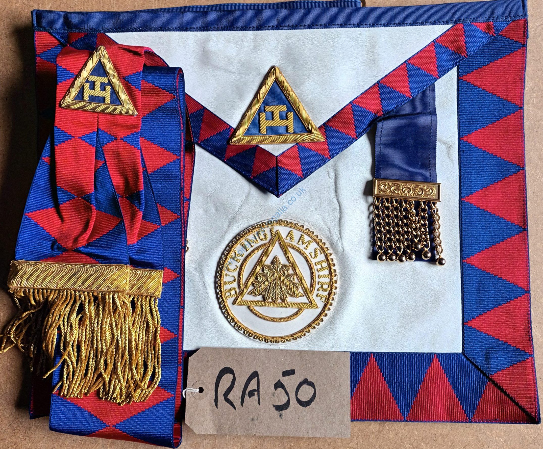 RA Buckinghamshire Past Prov Grand Principal Sojourner Apron with pocket & Sash❤️ONLY £35‼️ **FREE POSTAGE AND PACKAGING**