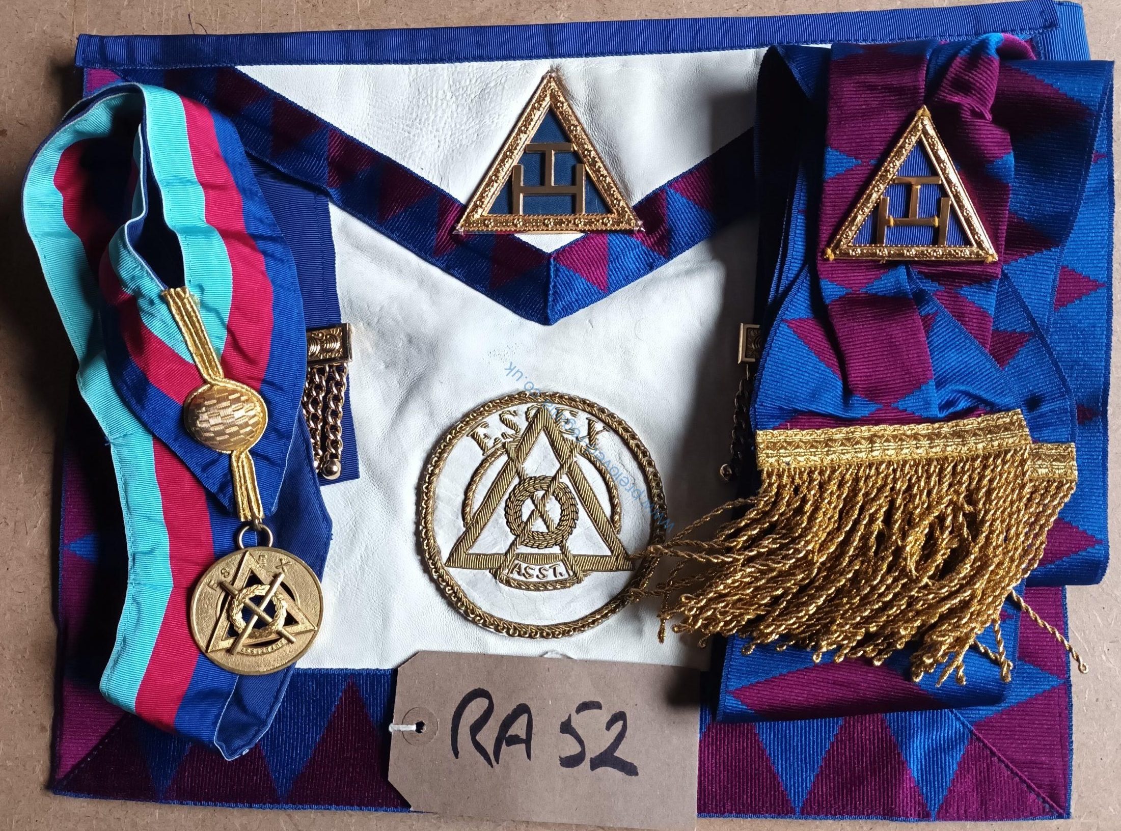 RA Essex Past Prov Asst Grand DC Apron Sash Collarette & Jewel