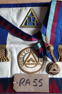 RA Hertfordshire Past Prov Grand Asst Sojourner Apron with pocket, Collarette & Jewel ❤️❖❖FREE POSTAGE AND PACKAGING❖❖