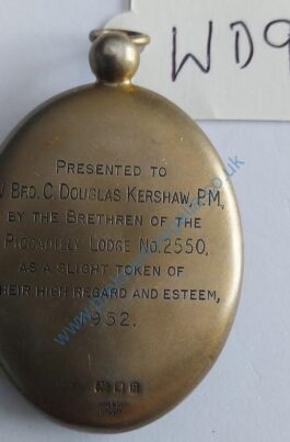 London Grand Rank Collar Jewel inscribed & Hall Marked – 1952